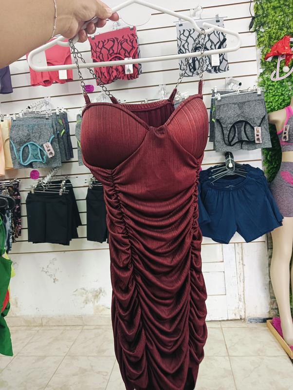 VESTIDO FRUNCE CORTO ROJO